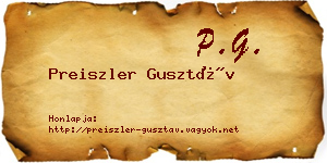 Preiszler Gusztáv névjegykártya